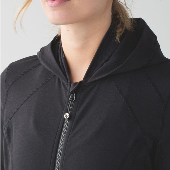 Lululemon Daily Practice Jacket Full Zip Black Hooded Sweatshirt Hoodie Size 6 - Picture 15 of 15